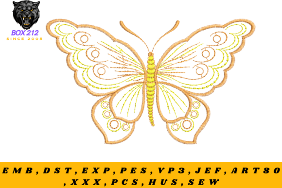 Elegant Butterfly Embroidery Design