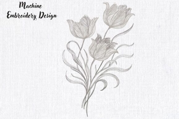 Elegant Tulip Trio Blackwork