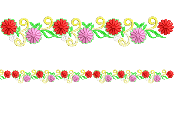 Floral Embroidery Border