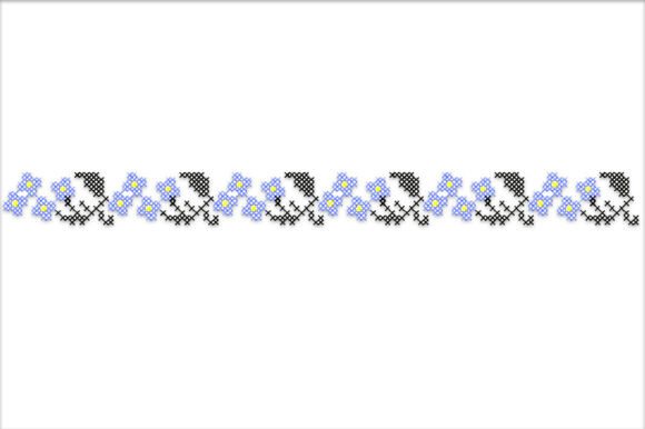 Flowers Border Cross Stitch Pattern